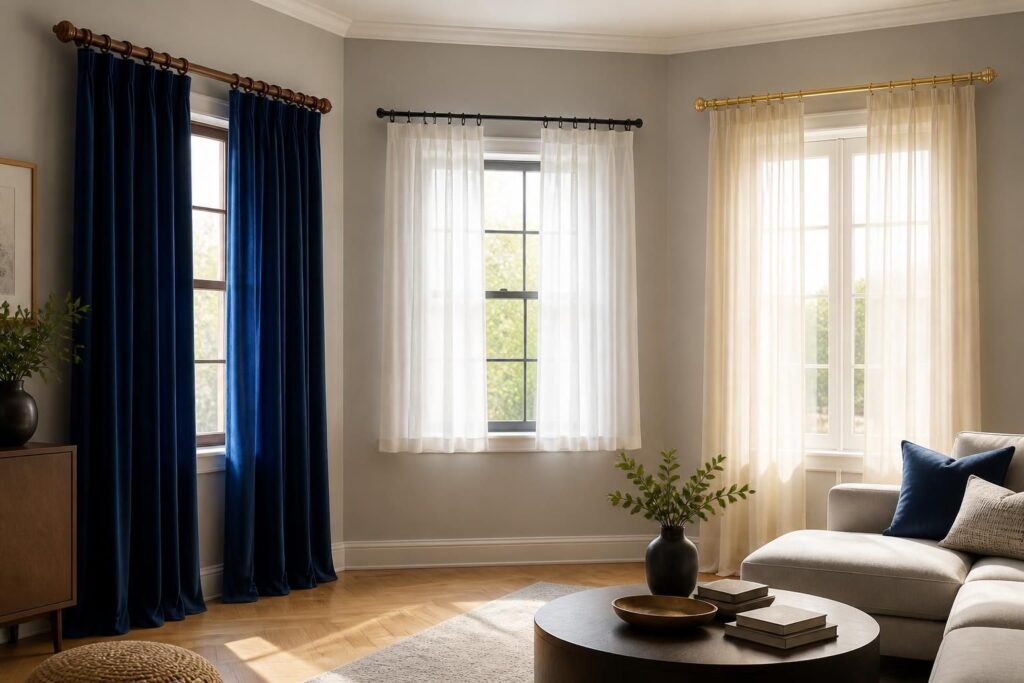 découvrez nos conseils pour bien choisir vos rideaux : sélection de tissus, longueurs adaptées et types de tringles pour sublimer votre intérieur.